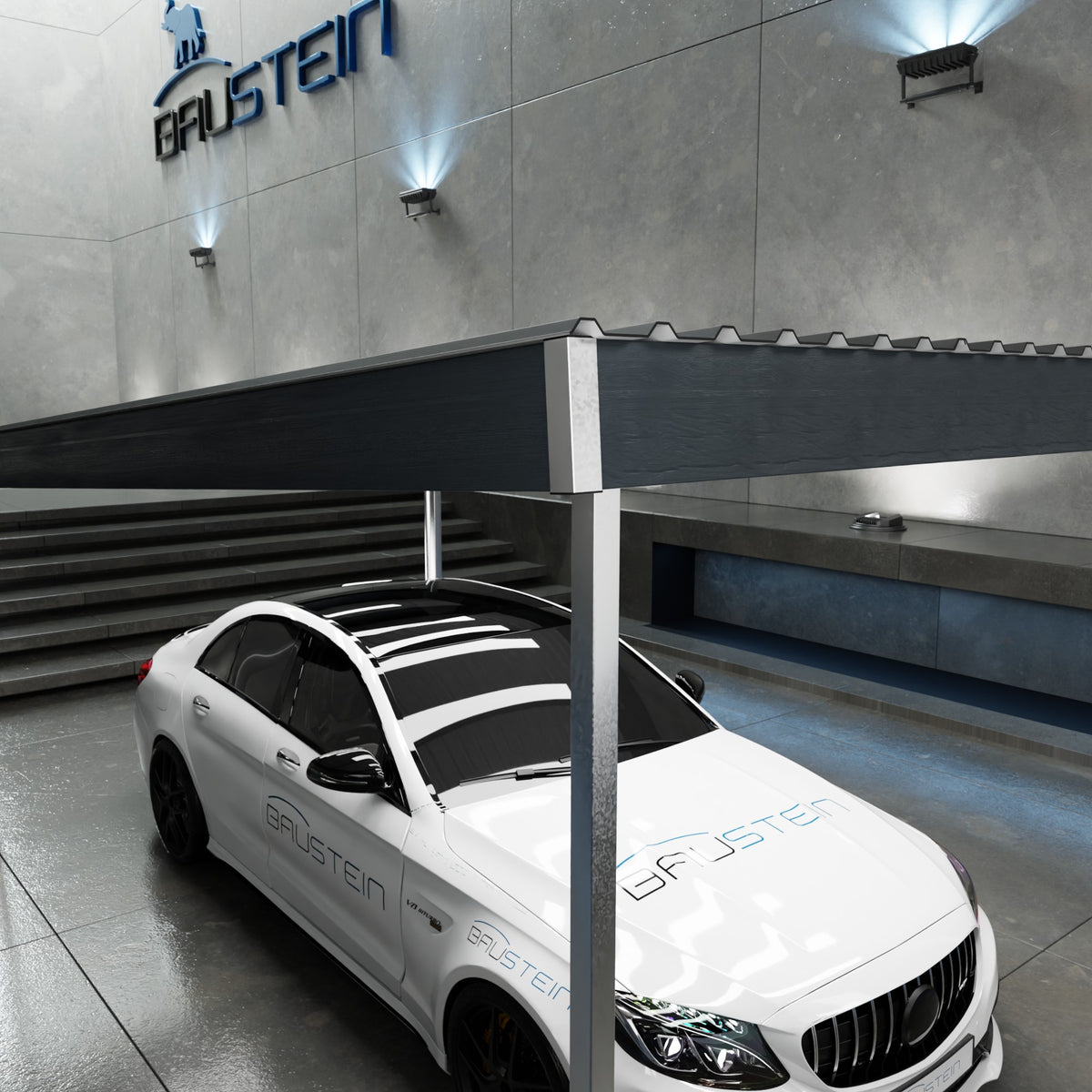 Carport BASIS 1.0 NORD (Antracitgrå)