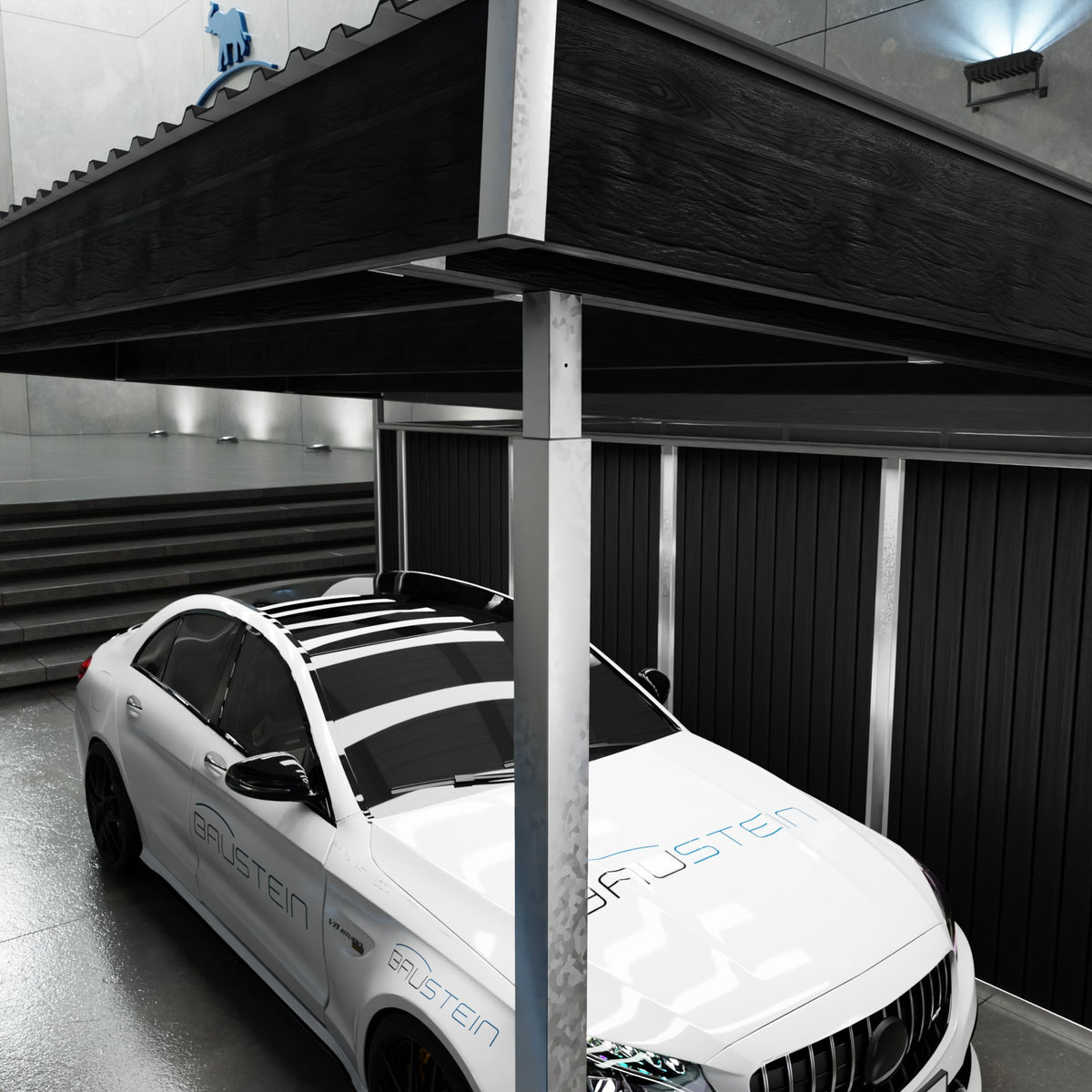 Carport PLAN 2.0 M. REDSKABSRUM (Sort)