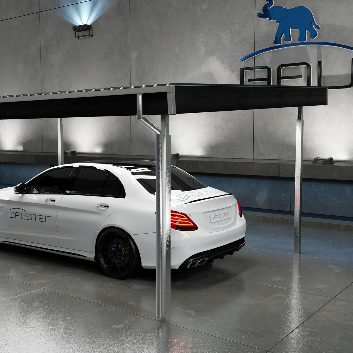 Carport PLAN 1.0 ØST (Sort)