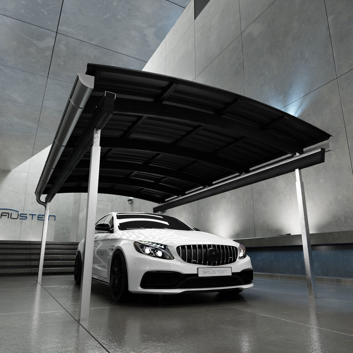 Carport Premium 1.0 Sort - Trapeztag