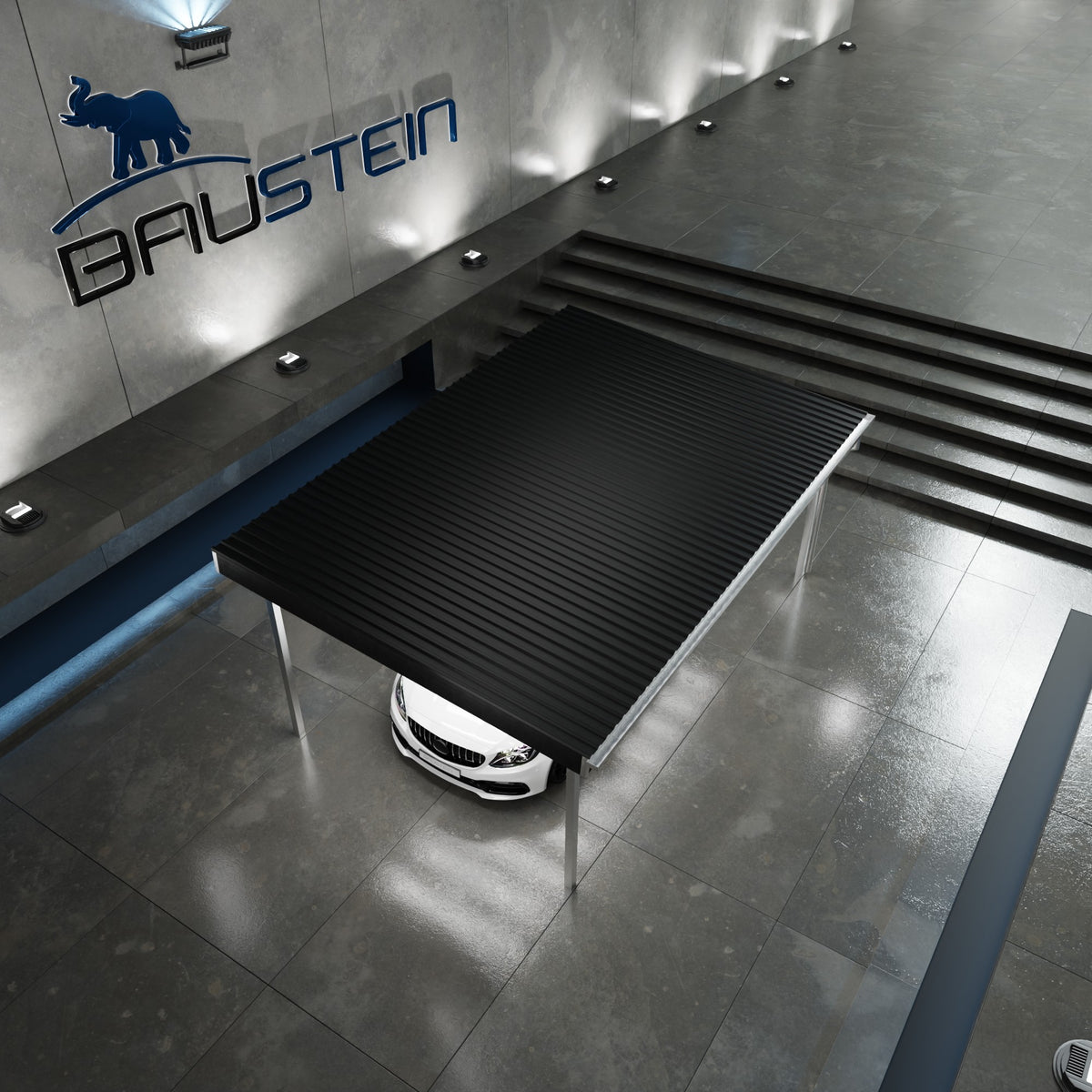 Carport PLAN 1.0 ØST (Sort)