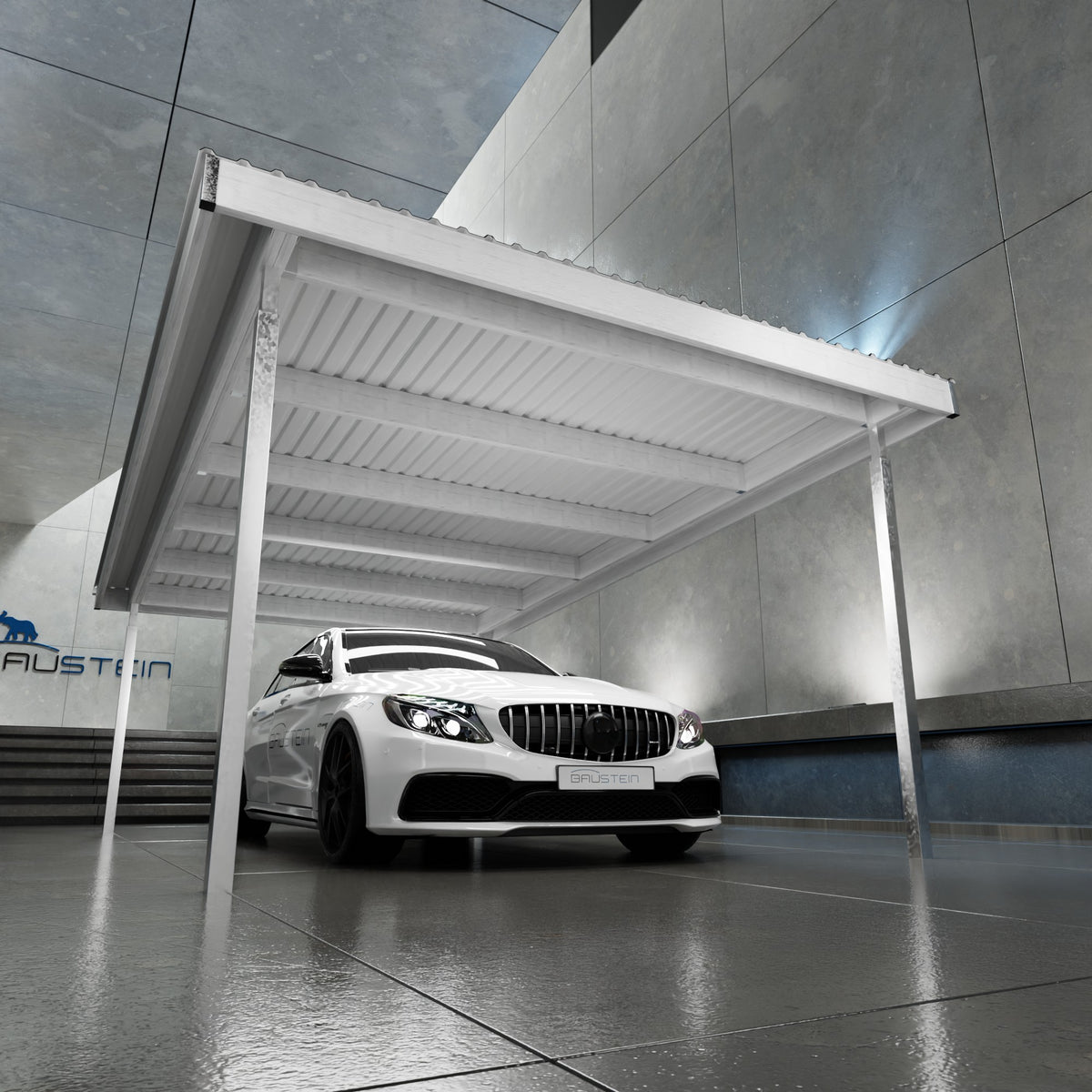 Carport PLAN 1.0 NORD (Hvid)