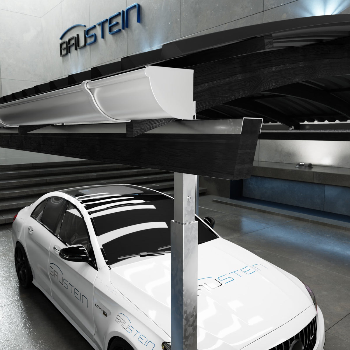 Carport Premium 2.0 Sort - Trapeztag