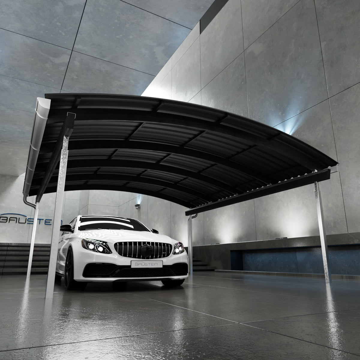 Carport Premium 2.0 Sort - Trapeztag